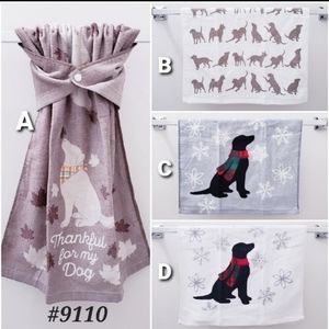 💟(D) NEW! Black Lab On White Backhround Hang'N'Snap HAND Towel *Select snap